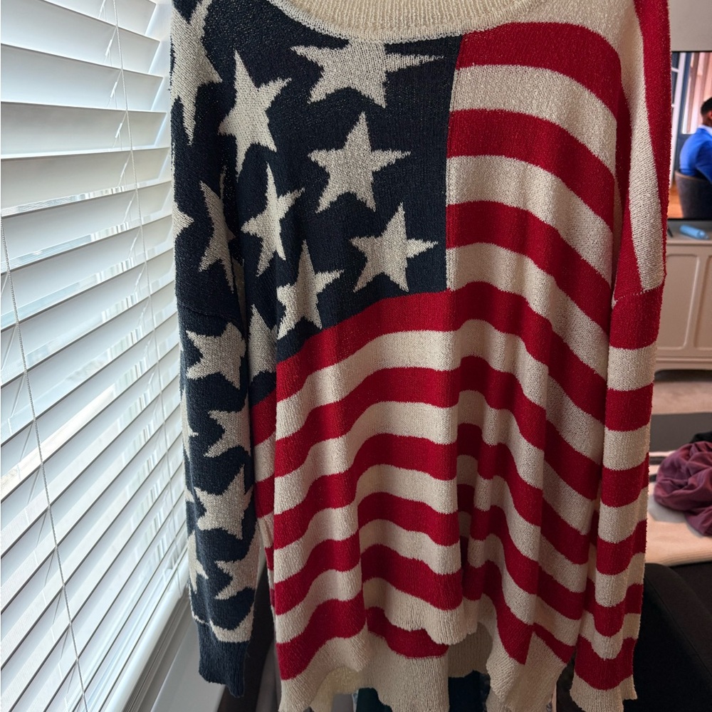 Show Me Your MuMu Red and White Crew Neck Sweater